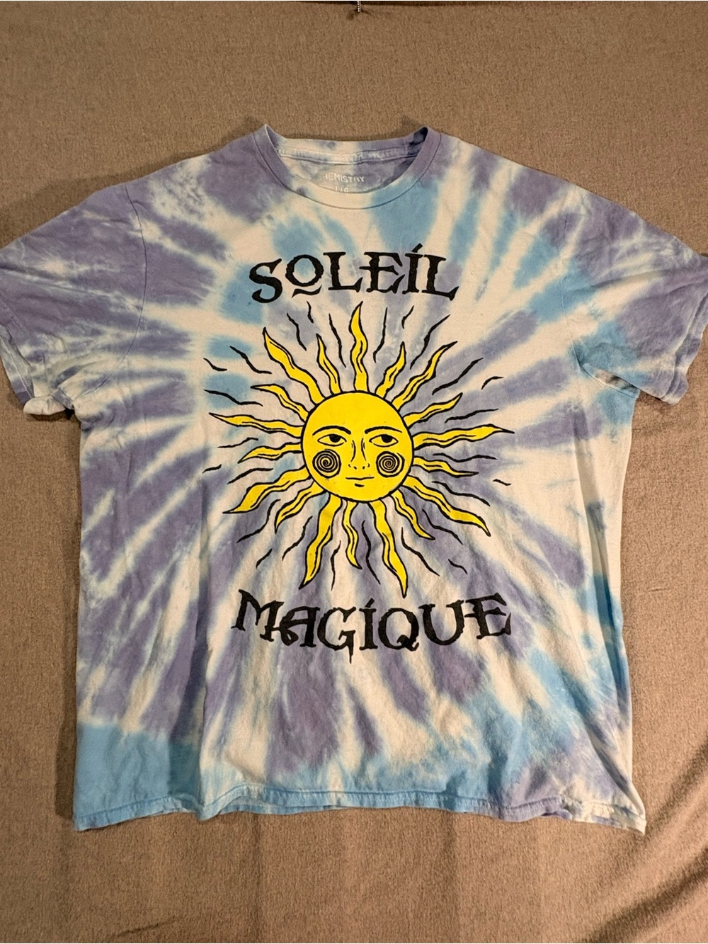 Soleil Magique Adult Tie-Dye Sun Graphic Tee - Blue & Purple